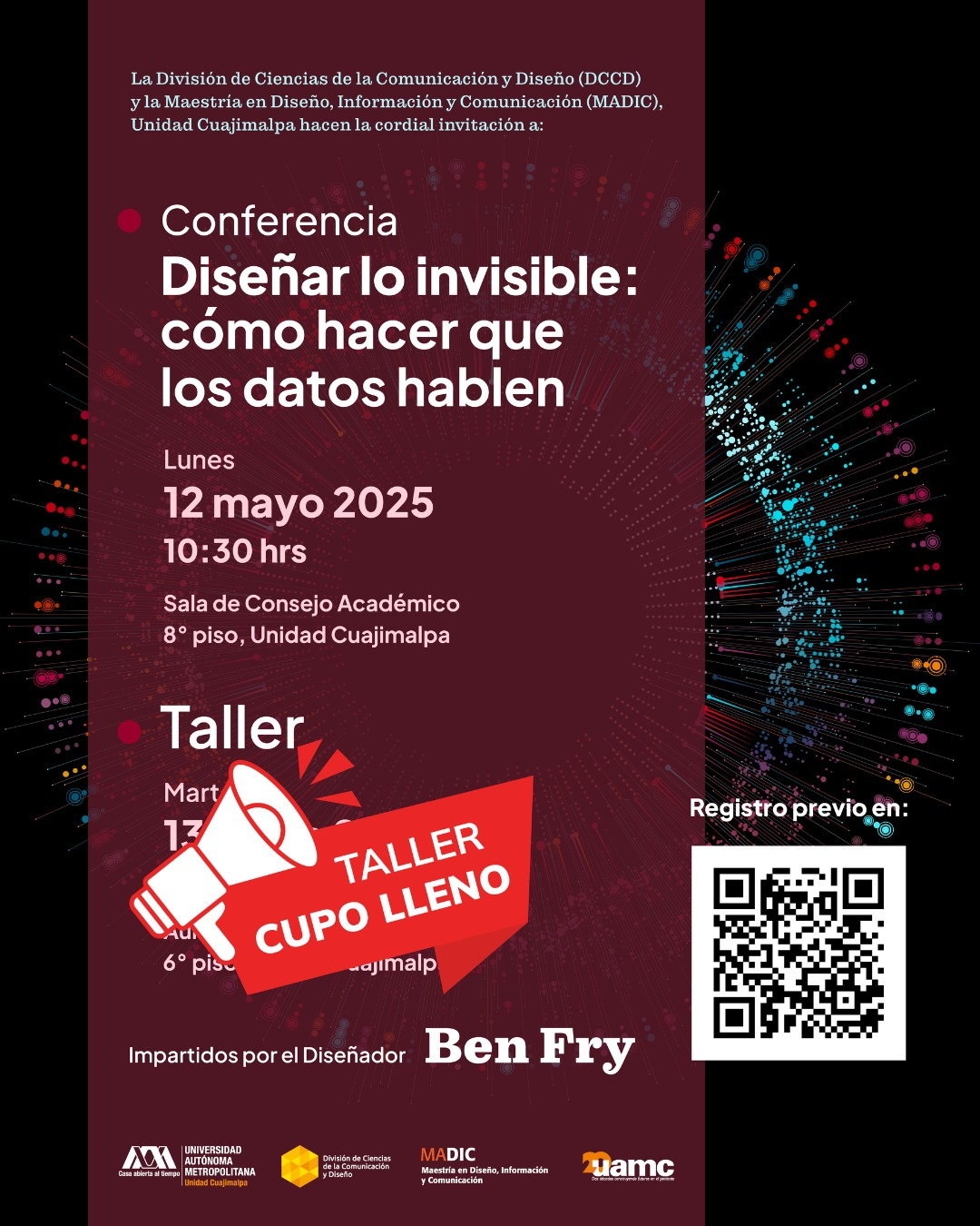 A poster advertising Ben’s talk at UAM Cuajimalpa.